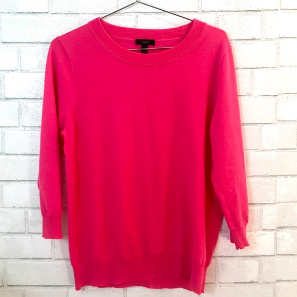 J. Crew Sweaters - J.Crew 100% Merino Wool Crew Neck Pink Sweater